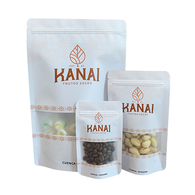 定制款牛皮纸袋带窗口拉链可装粉末香料坚果