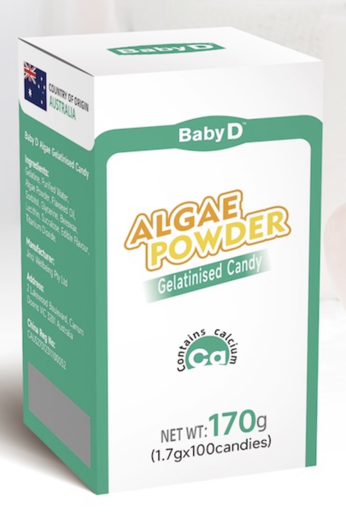 澳大利亚进口 贝比滴海藻钙复合凝胶糖果  含钙280mg/粒