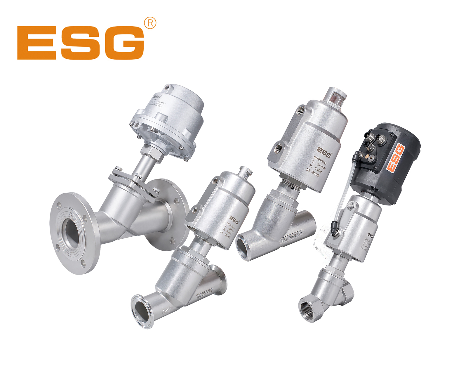 ESG不锈钢气控角座阀螺纹式蒸汽大头阀Y型阀厂家泡塑设备用角座阀焊接式快装式法兰式