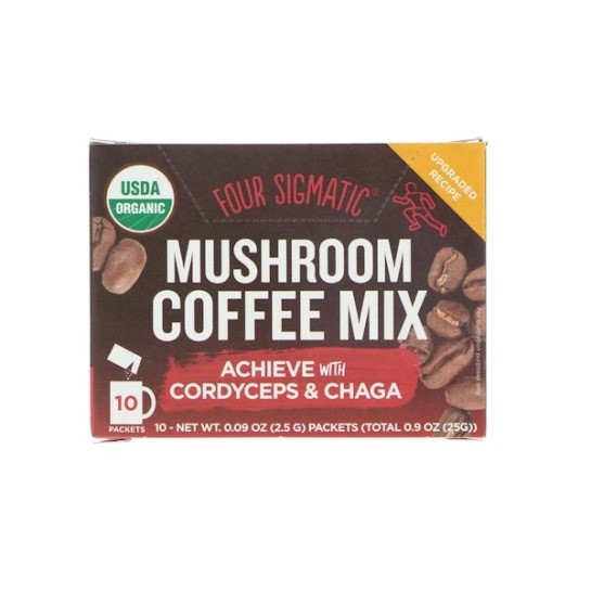 Four Sigmatic, Mushroom Coffee Mix, 10 Packets, 0.09 oz (2.5 g) Each