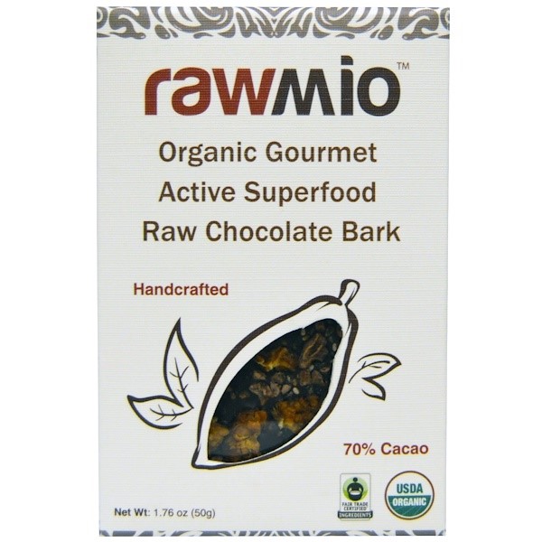 Rawmio, Organic Gourmet Active Superfood Raw Chocolate Bark, 1.76 oz (50 g)