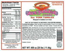 California company recalls 10 tons of tamales for undeclared allergen