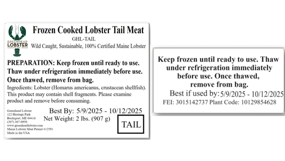 Company recalls lobster products, some with shelf life reaching into October 2025