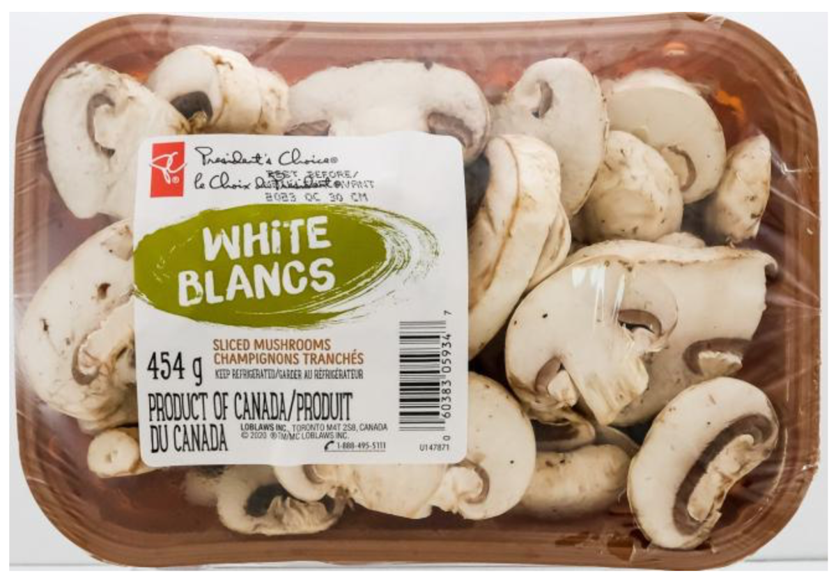 Sliced mushrooms recalled because of contamination with Listeria monocytogenes