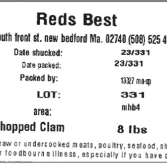 FDA issues public warning about Red’s Best clams harvest from prohibited waters
