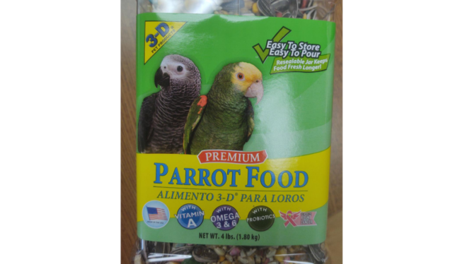 Parrot food recalled after testing finds Salmonella contamination