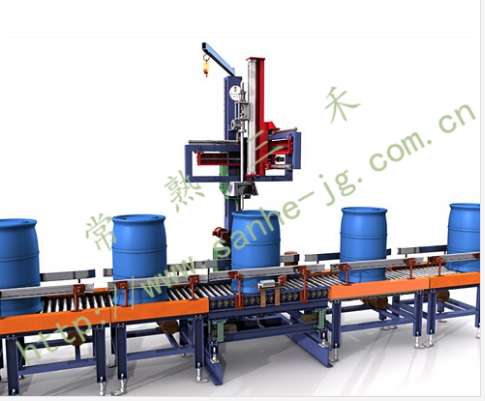 DCS-250LSUW–AL drum liquid filling line(small filling mouth under liquid surface fillingv)