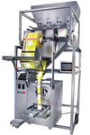 Back sealing type automatic weighting and packing production line