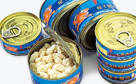Canned crabmeat