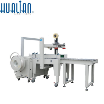 Automatic Carton Sealing Strapping Packaging Line