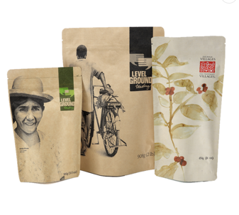 Food Grade Printing Stand Up Tea Packing Heat Seal Paper Foil Bag