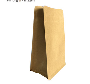 Plain Brown Kraft Paper Coffee Bags with Flat Bottom