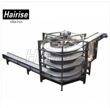 Hairise Screw Cooling Conveyors with Flush Grid Type Belts