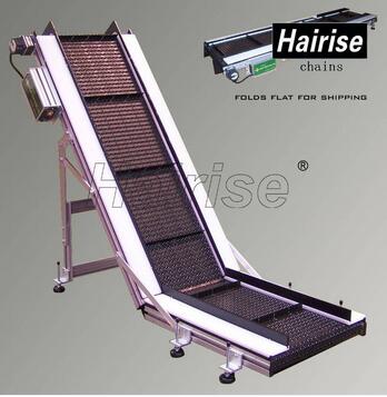 Hairise Inclined Plastic Chains Conveyor with Flights