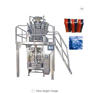 Pillow pouch bag weigher vertical pouch packing machine ice cube bag pack packing machine with 14 he