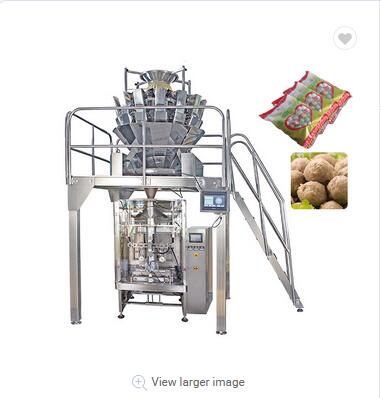 Multi head salad weigher pillow bag pouch packaging machine meat ball rice-meat dumplings packing ma