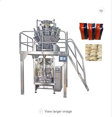 Commercial cooked food packaging machinery equipment automatic frozen foodstuff dumplings packing ma