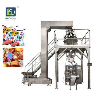 Baopack VP52IIB with 14 head combination weigher vertical form fill seal popcorn packing machine 