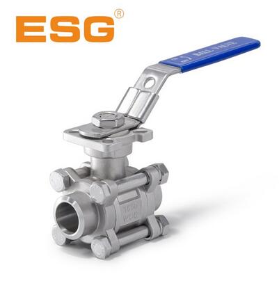441 Series 3-PC Butt Weld Ball Valve With Mounting Pad