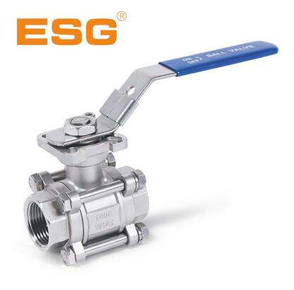 443 Series 3-PC Threaded Ball Valve With Mounting Pad