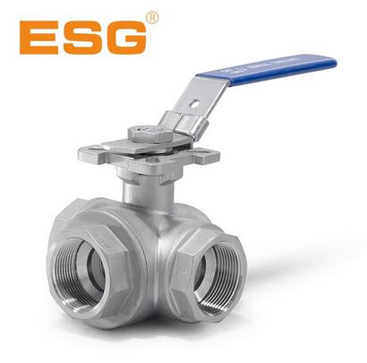 444 Series 3-Way Ball Valve With Tall Mounting Pad