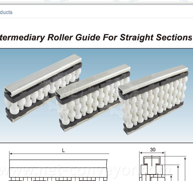 INTERMEDIARY ROLLER GUIDE FOR STRAIGHT SECTIONS