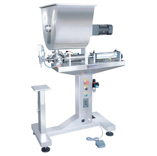 Single head paste filling machine with mixer