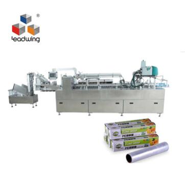 LX-100 automatic plastic wrap roll cartoning machine box packing machine with hot glue machine