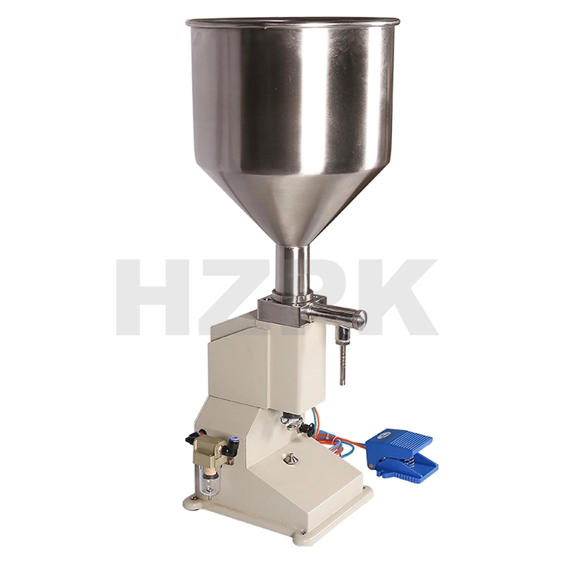 HZPK semi-automatic A02 Full Pneumatic 5-50ml Small Scale Pedal Paste Filling machine 