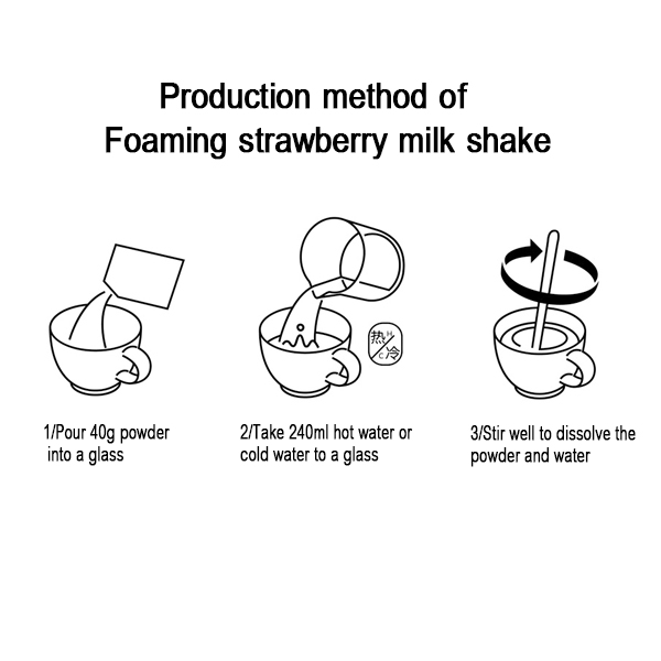 foaming strawberry milk shake