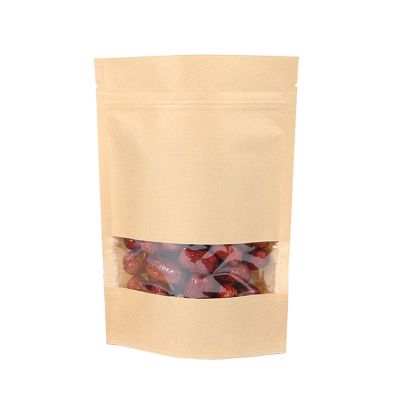 kraft paper stand up pouch with zipper