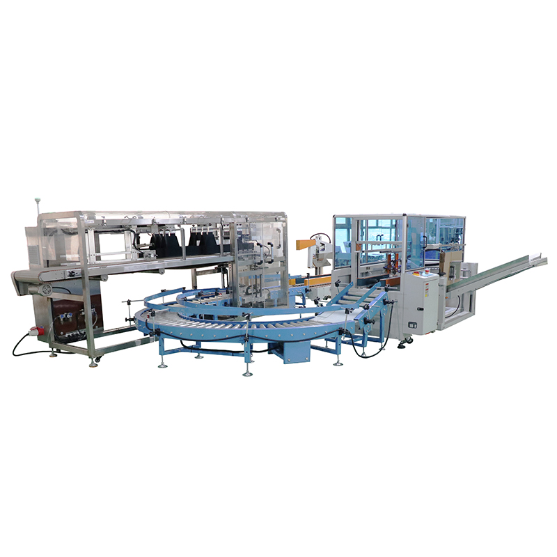 Fall type liner and case filling machine