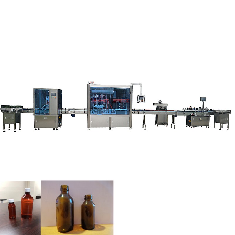 MT-1020 automatic liquid linear filling capping labeling machine line