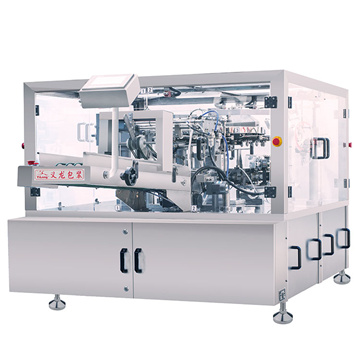 Solid products pouch packaging machine