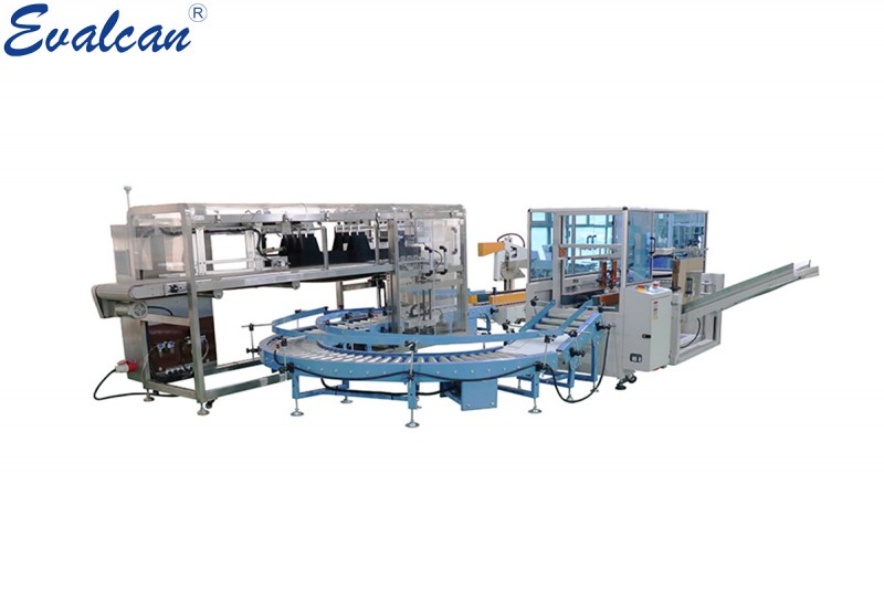 Fall type liner and case filling machine for Laundry detergent