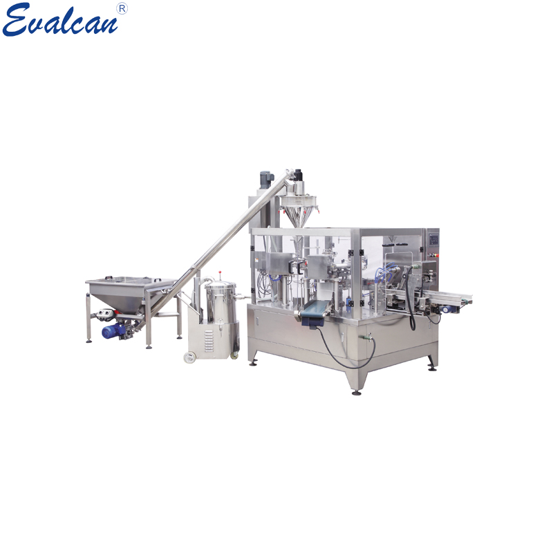 Automatic rotary powder bag packing machine with auger filler-