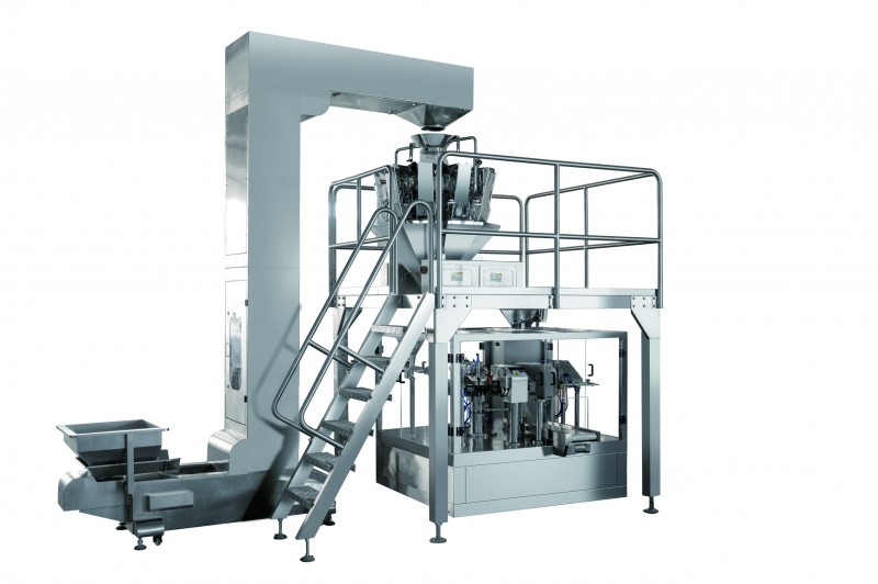 Solid particle packaging production line