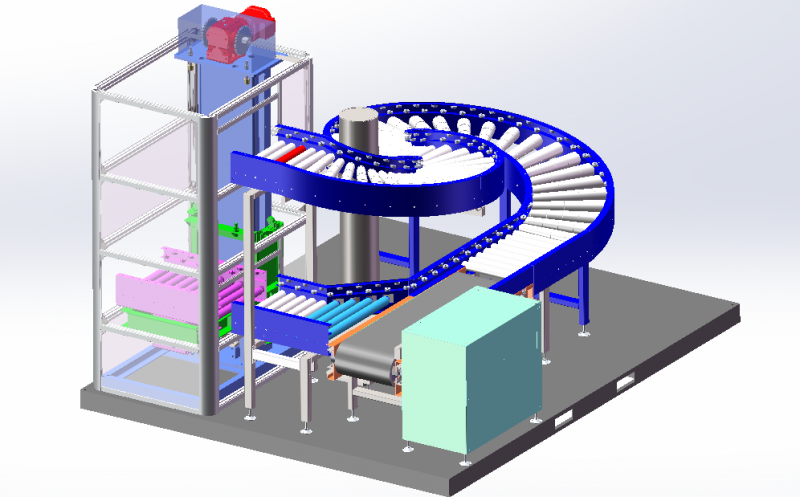 Spiral slide & cantilever lift circulation system