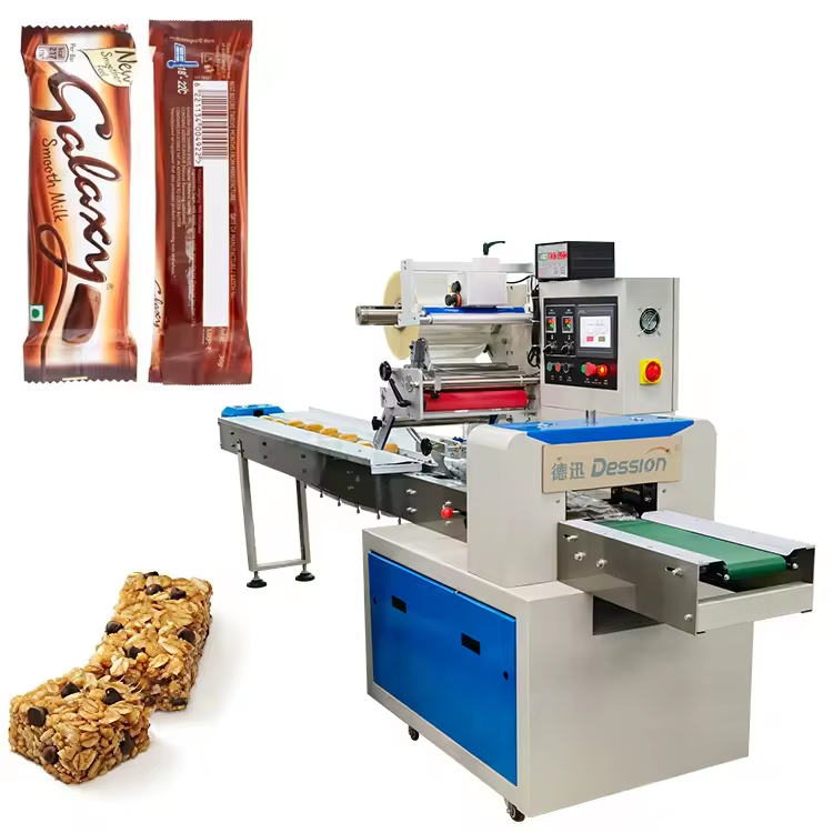 High speed fully automatic granola cereal bar horizontal packaging machine chocolate bar protein bar