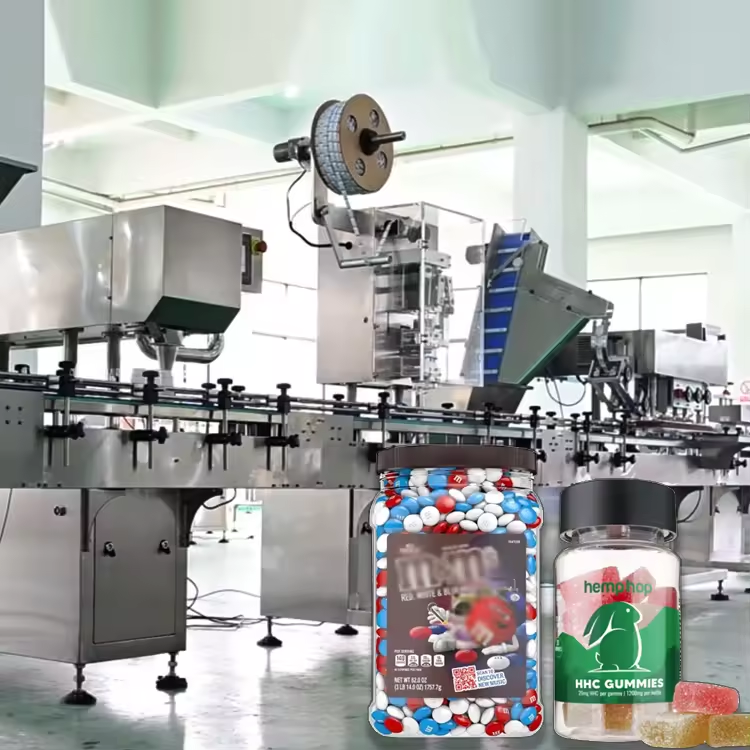 Automatic Candy Counting Filling Machine Chewing Gum Soft Candy Jar Packing Machine Gummy Candy Bott