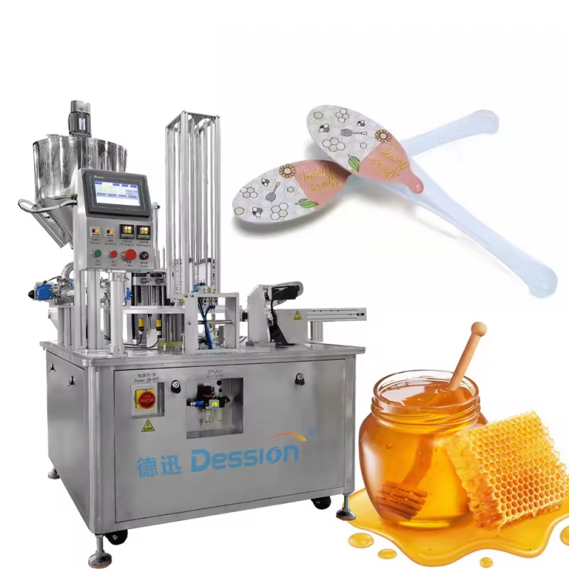 New Automatic Rotary Table Type Plastic Honey Spoon Liquid Filling Sealing Machine Small Liquid Hone