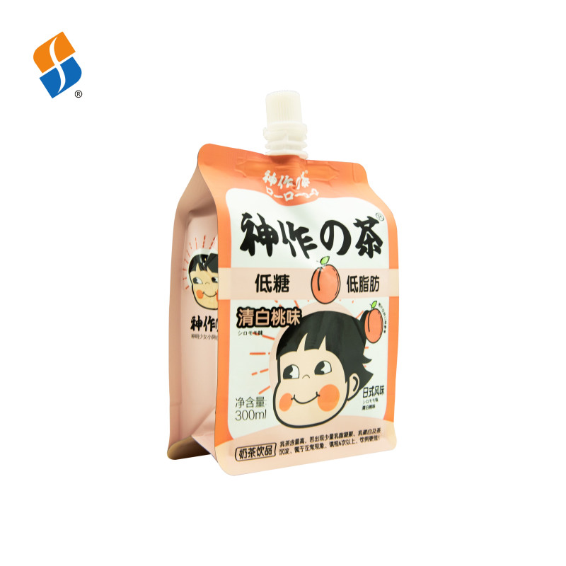 Flat bottom pouch with spout