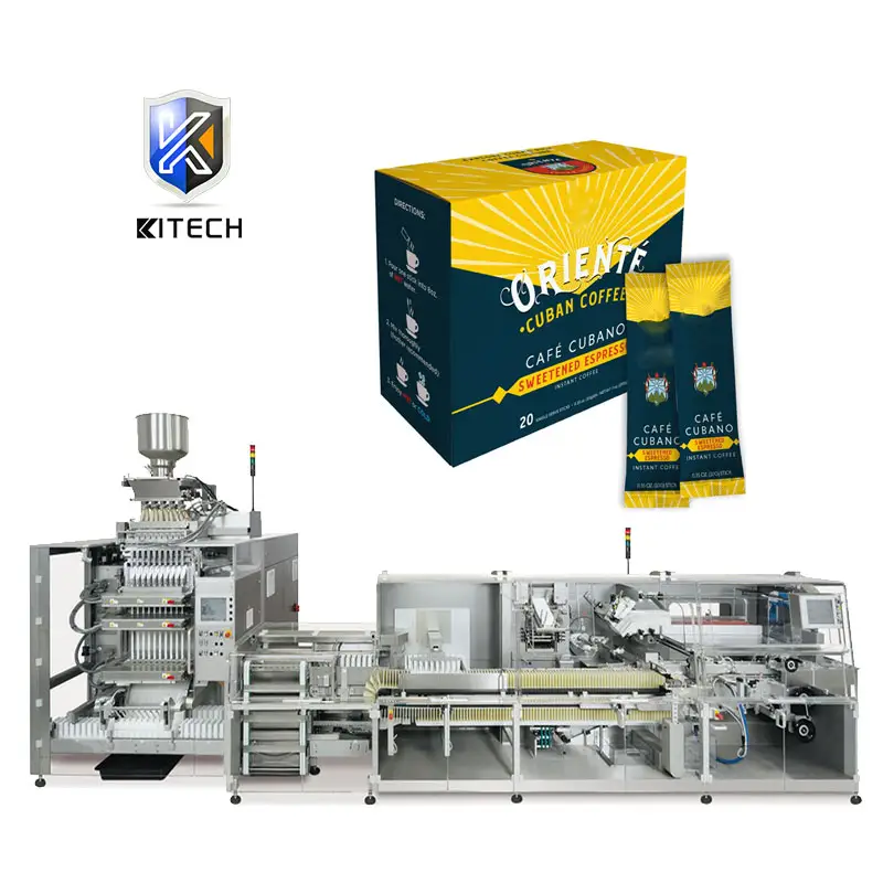 Automatic Multilane Sachet Mix Drink 2 in 1 Coffee Powder Carton Box Packing Machine Line