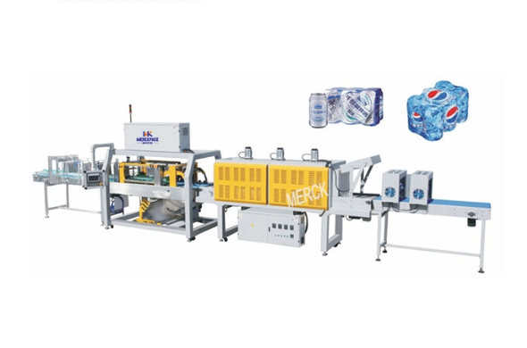 Automatic High Speed Cola Sprite Carbonated Cans Drinks Pet Bottle Packaging Bottle Shrink Wrapping