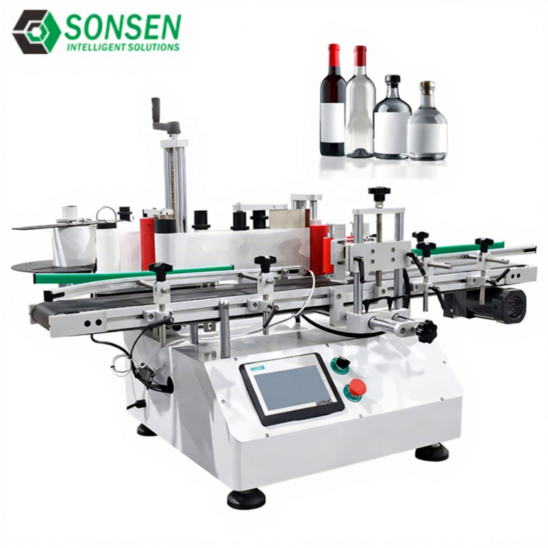 SonSen Custom Desktop Labeling Machine for Cosmetics Suitable ,Plastic Bottles and Small Glass Bottl