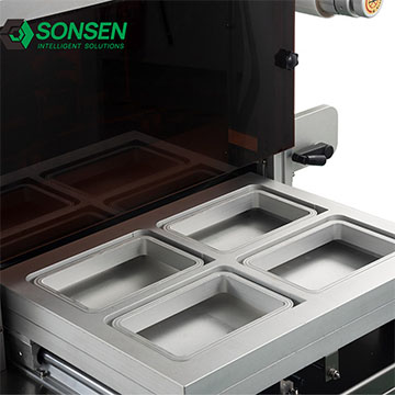 Vertical Automatic Film Cutting Body Vacuum Packaging Machine Tray Sealer for Chicken Food Container