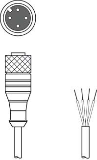 Connection cableKD 05 U-M12-4A-P1-100