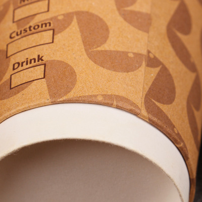 双层牛皮纸杯咖啡奶茶隔热外带防烫中空杯
