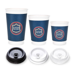 8Oz 12Oz 16Oz Eco-Friend Paper Cups Custom Logo Printed Disposable Paper Coffee Cups With Lid