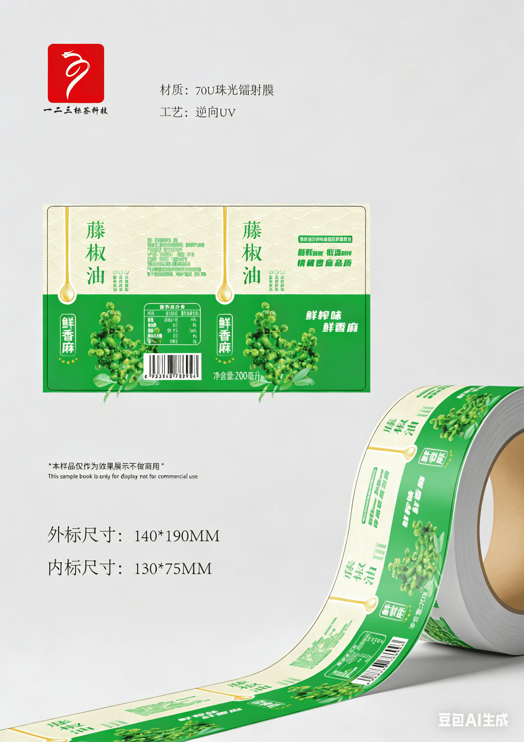 藤椒油标签